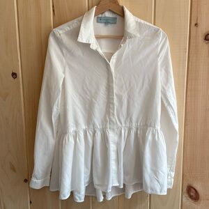 Tuckernuck Cream Peplum Button Down Shirt